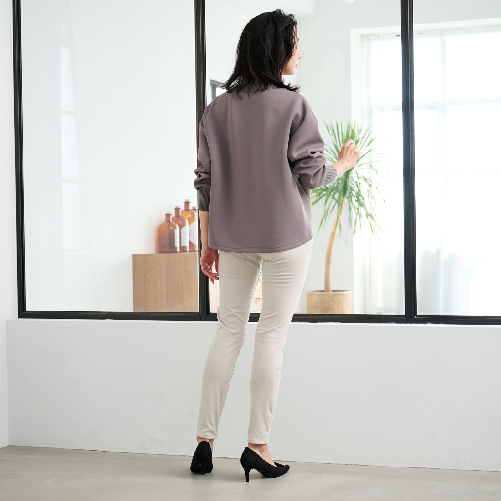 アルガンオイル　裏起毛レギンスパンツ