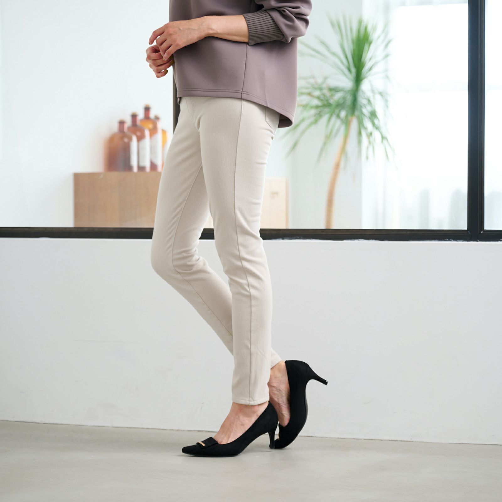 アルガンオイル　裏起毛レギンスパンツ