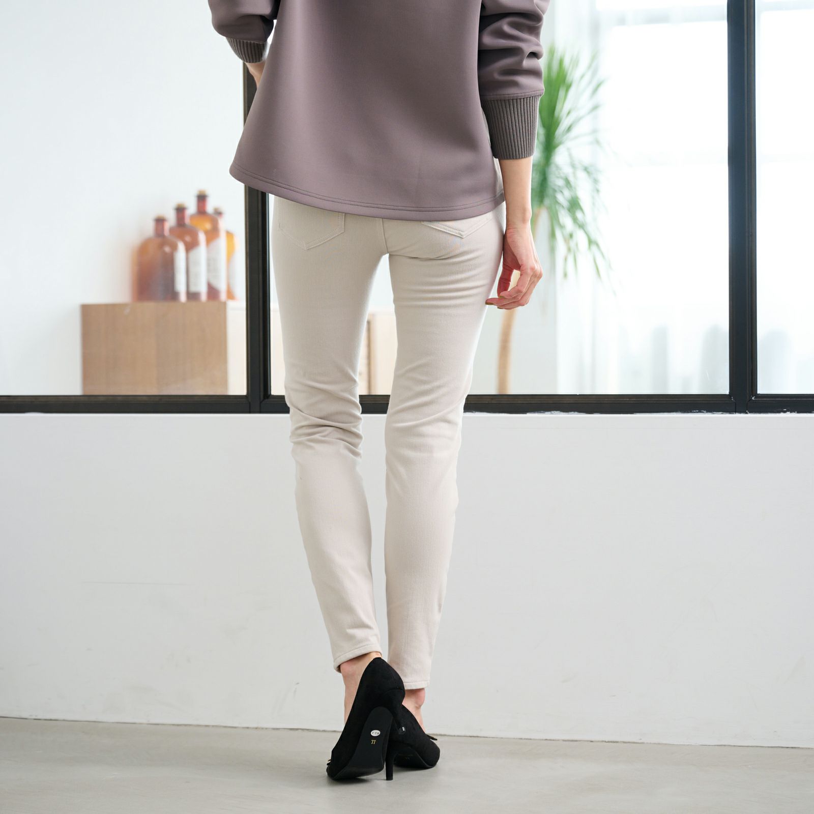 アルガンオイル　裏起毛レギンスパンツ