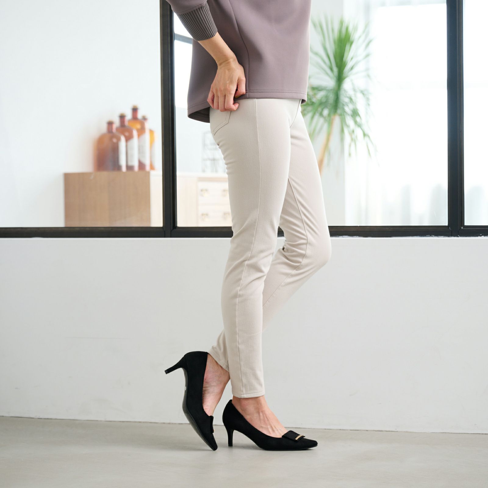 アルガンオイル　裏起毛レギンスパンツ