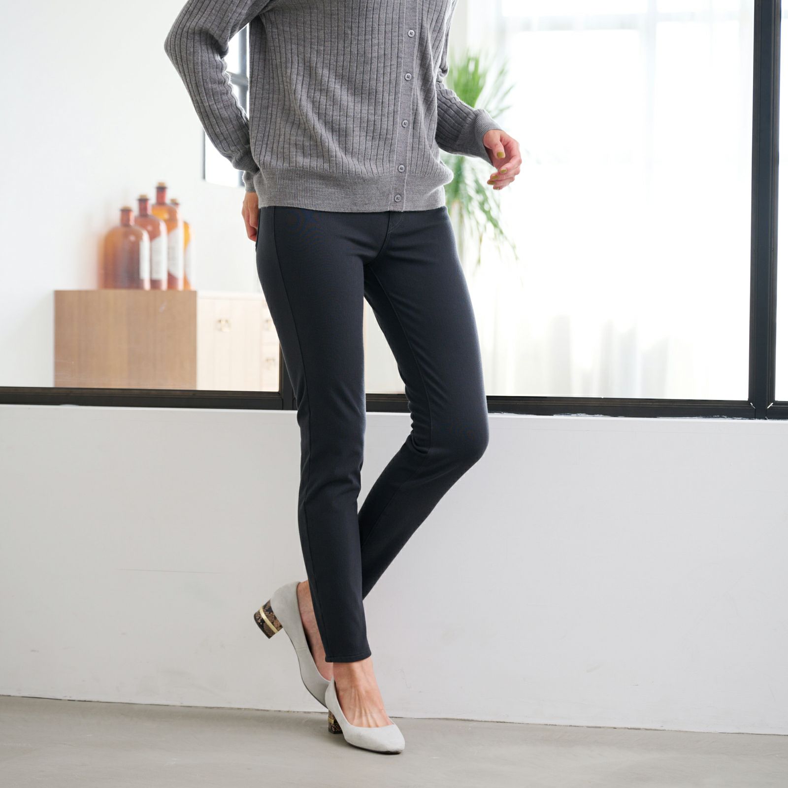 アルガンオイル　裏起毛レギンスパンツ