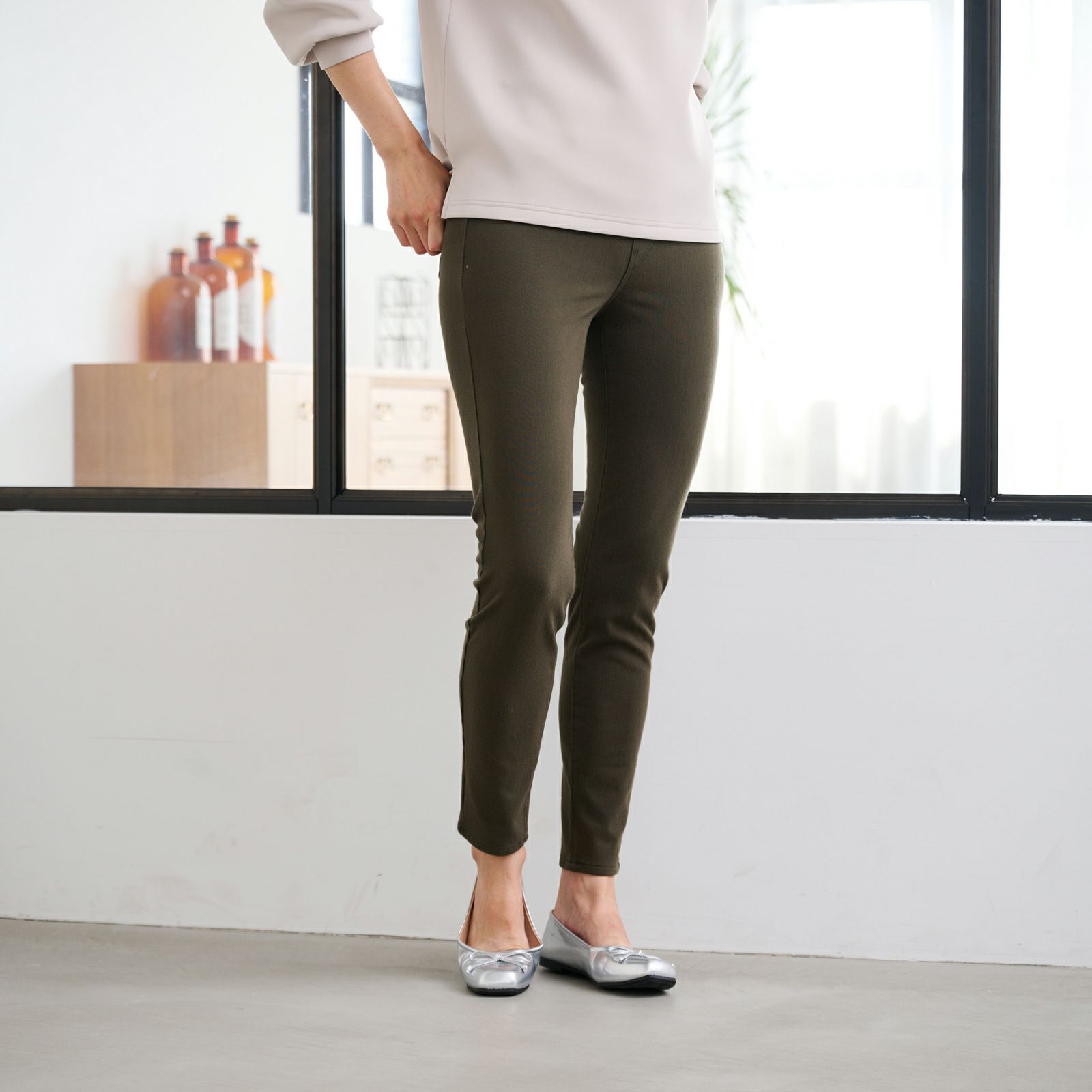 アルガンオイル　裏起毛レギンスパンツ