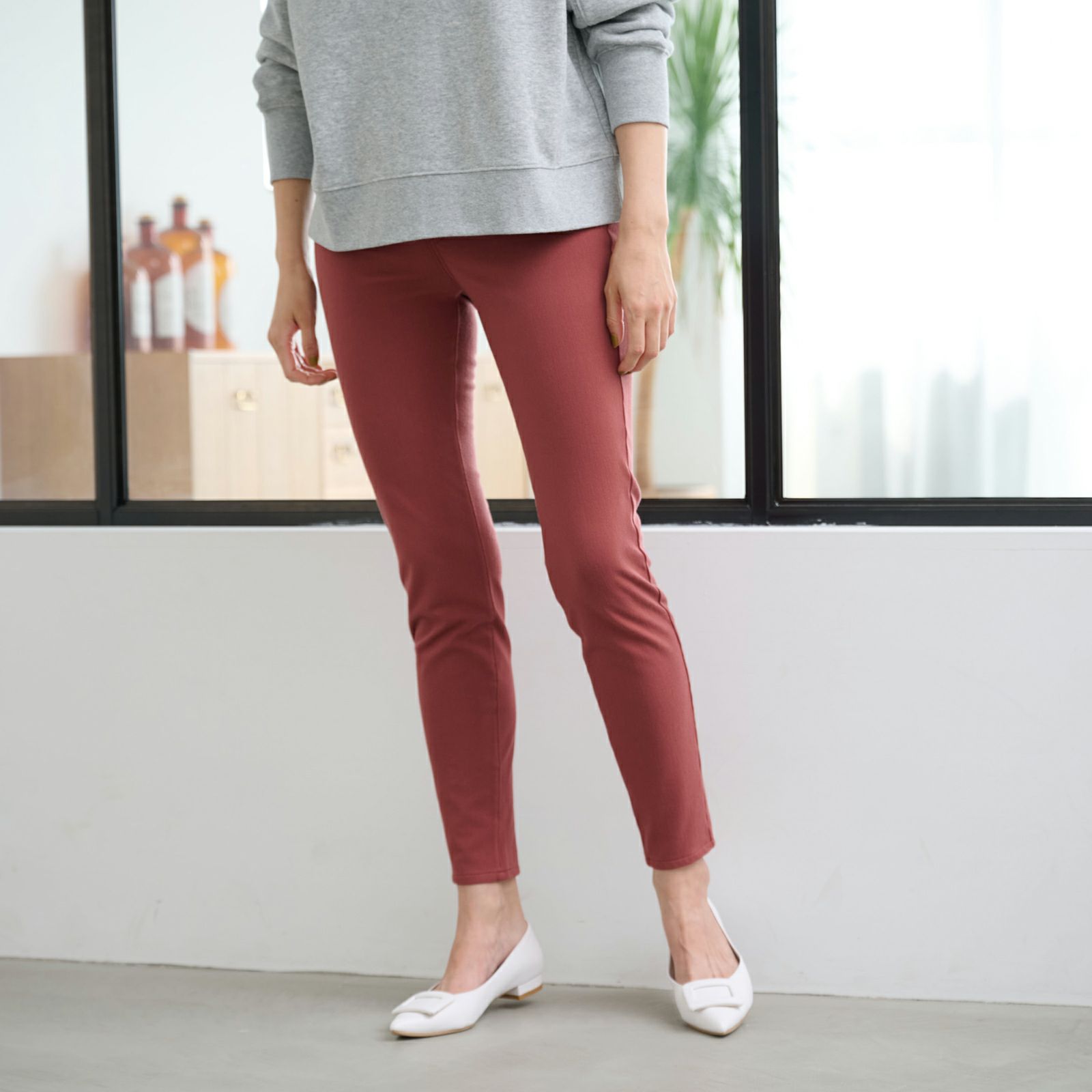 アルガンオイル　裏起毛レギンスパンツ