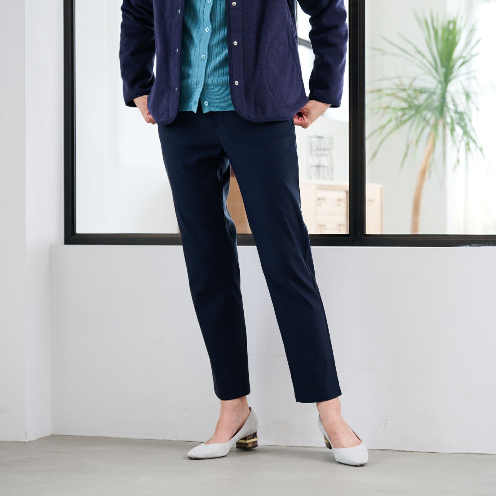 ハイストレッチ裏起毛ストレートパンツ