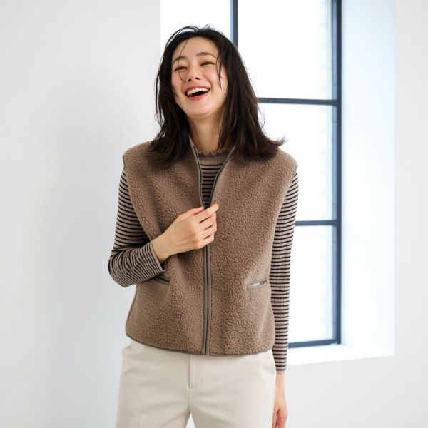 ボアフリースフルジップベスト