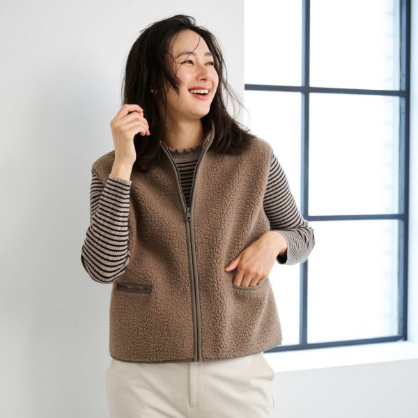 ボアフリースフルジップベスト