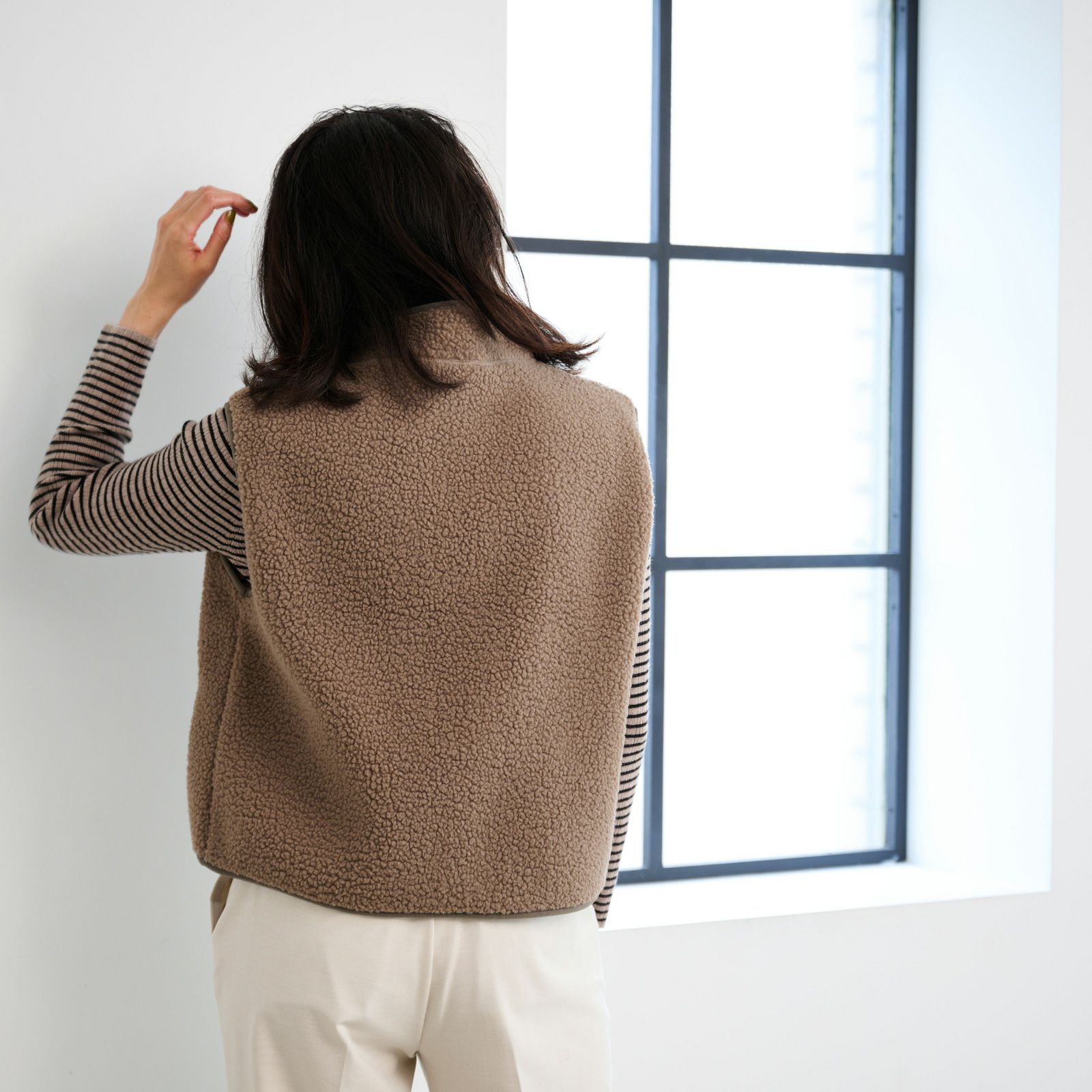 ボアフリースフルジップベスト