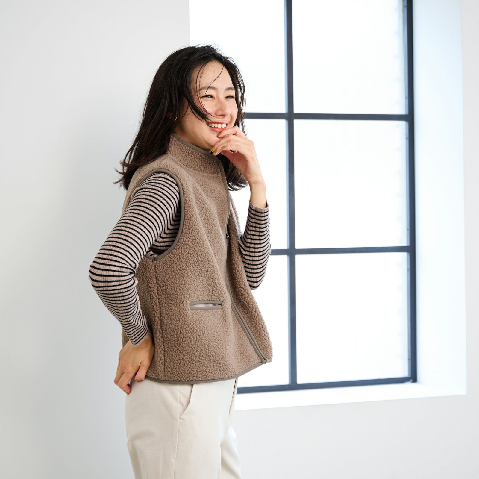 ボアフリースフルジップベスト