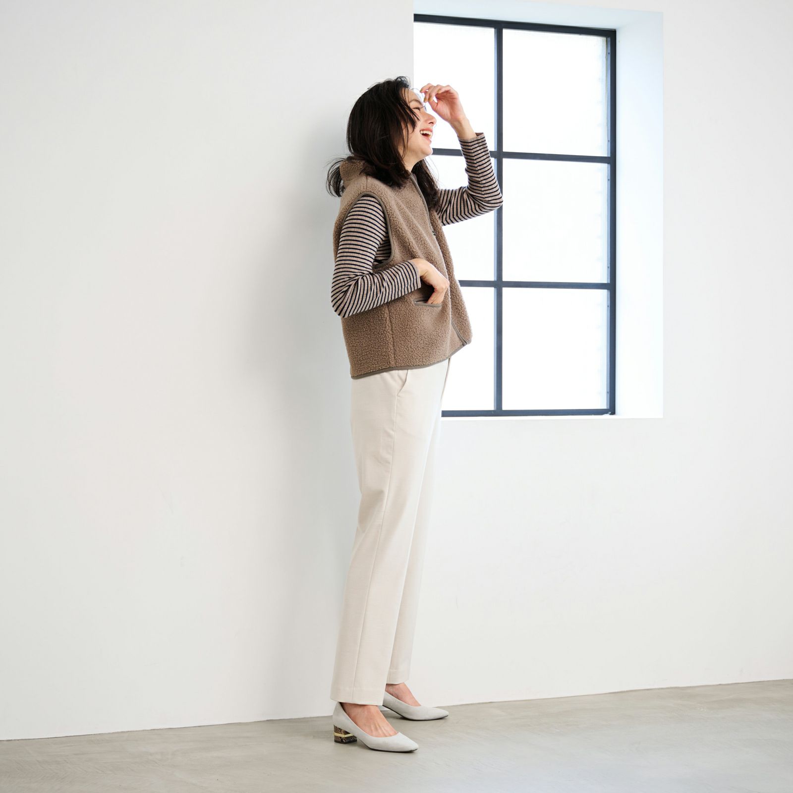 ボアフリースフルジップベスト