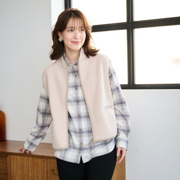 ボアフリースフルジップベスト