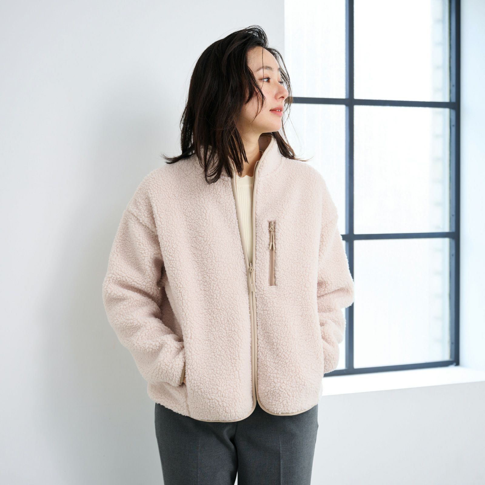 ボアフリースフルジップジャケ