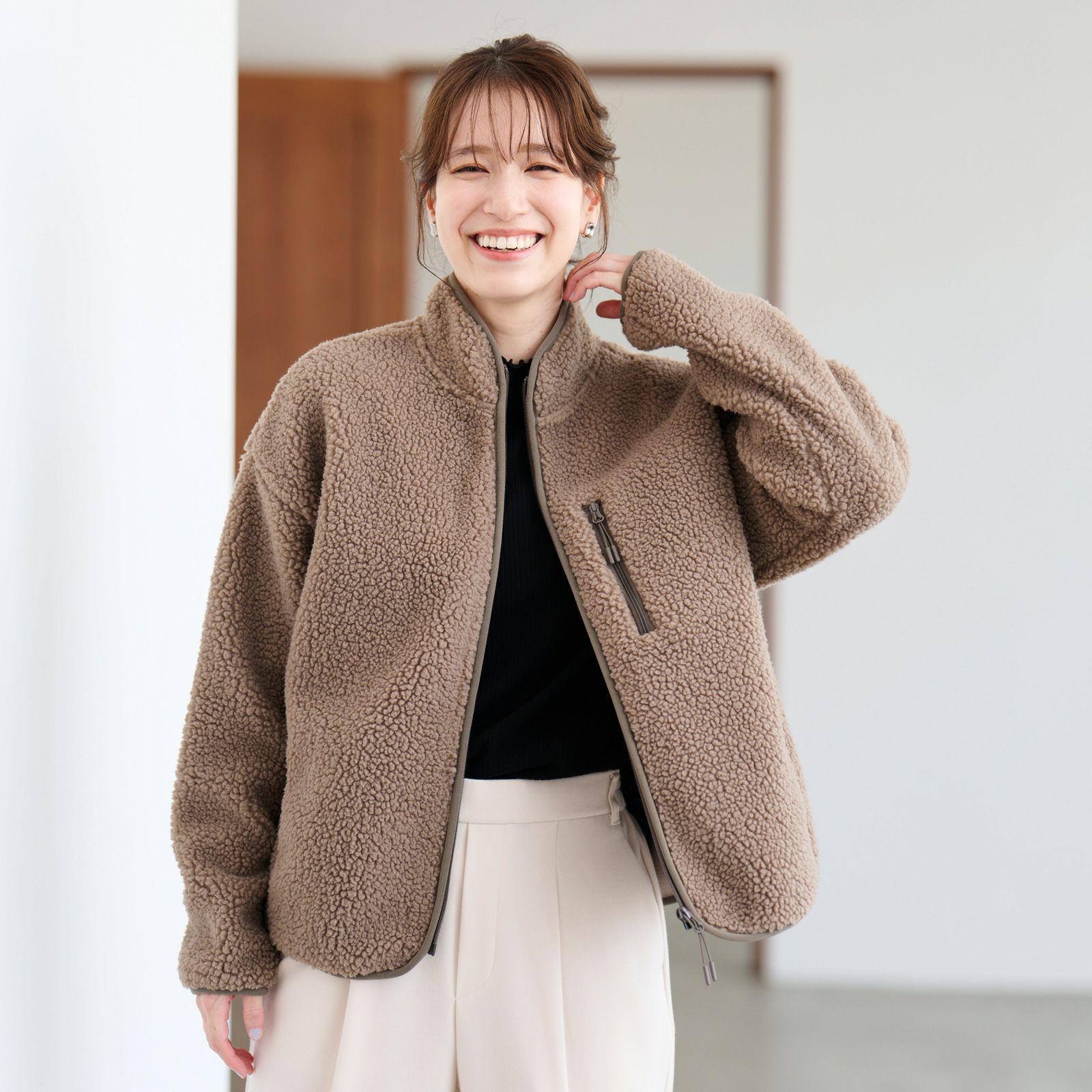 ボアフリースフルジップジャケ