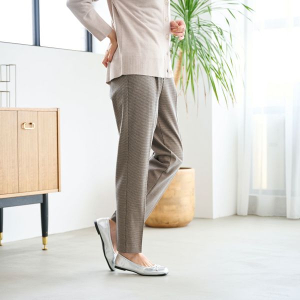 【オルスタ】両面起毛　また下長めテーパードパンツ