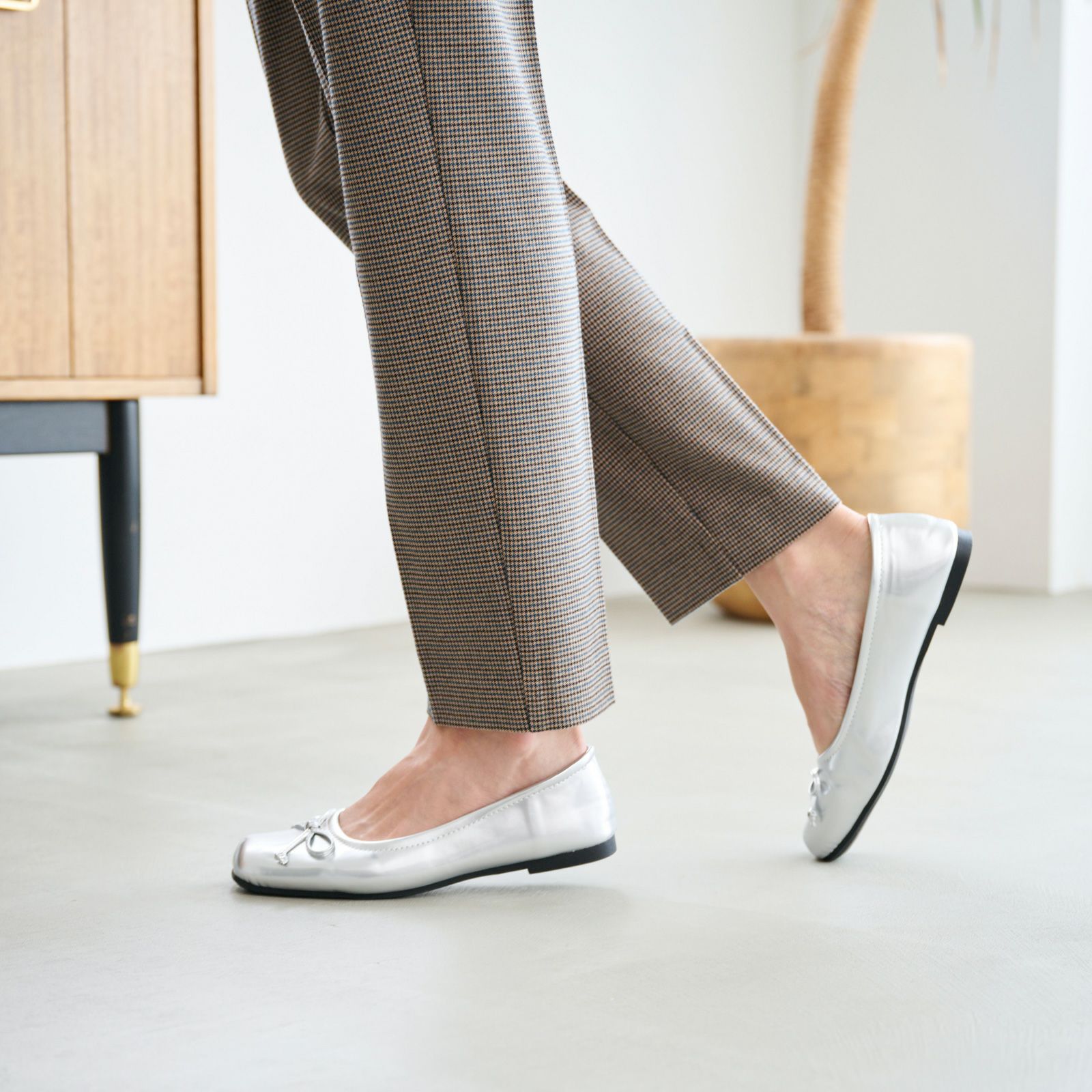 【オルスタ】両面起毛　また下長めテーパードパンツ