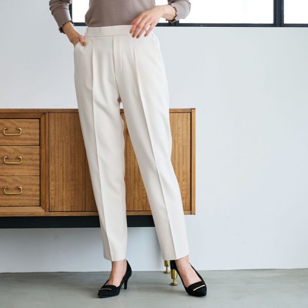 【オルスタ】両面起毛　また下長めテーパードパンツ