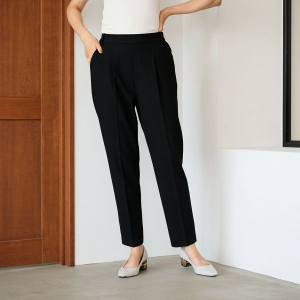 【オルスタ】両面起毛　また下長めテーパードパンツ