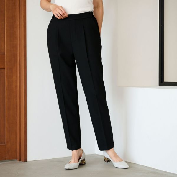 【オルスタ】両面起毛　また下長めテーパードパンツ