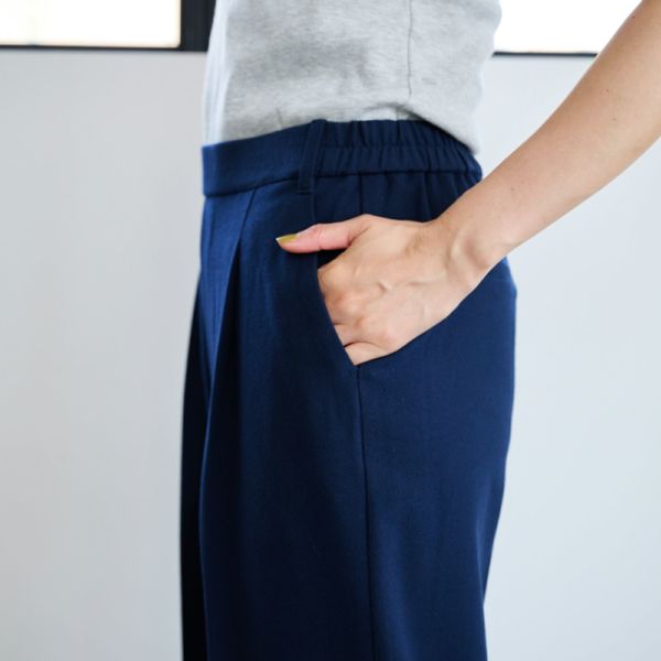 【オルスタ】両面起毛　また下長めワイドパンツ