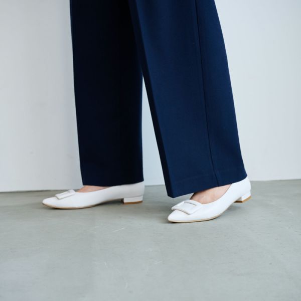 【オルスタ】両面起毛　また下長めワイドパンツ