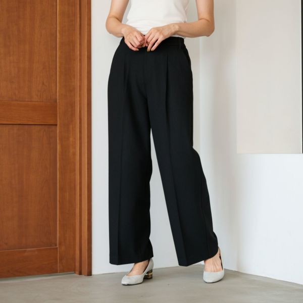 【オルスタ】両面起毛　また下長めワイドパンツ