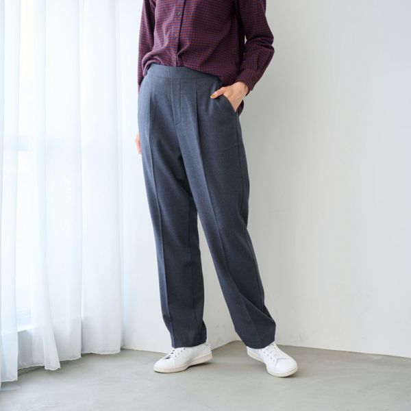 【オルスタ】両面起毛　また下長めストレートパンツ