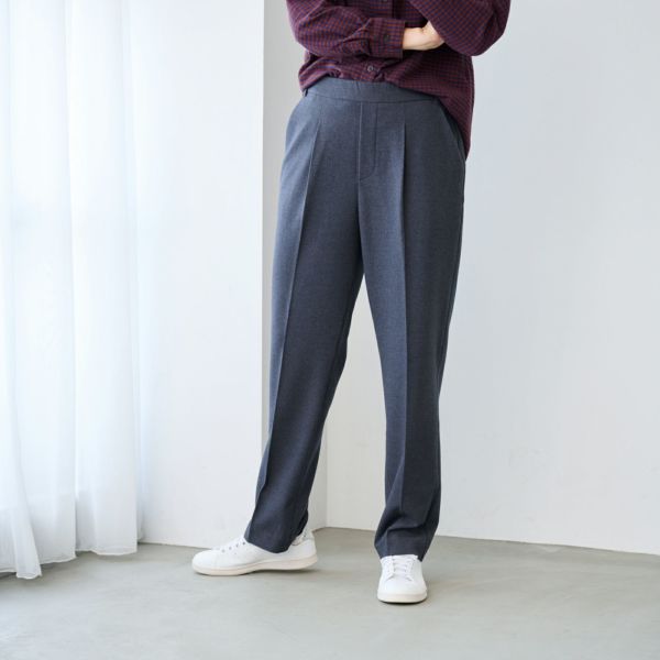 【オルスタ】両面起毛　また下長めストレートパンツ