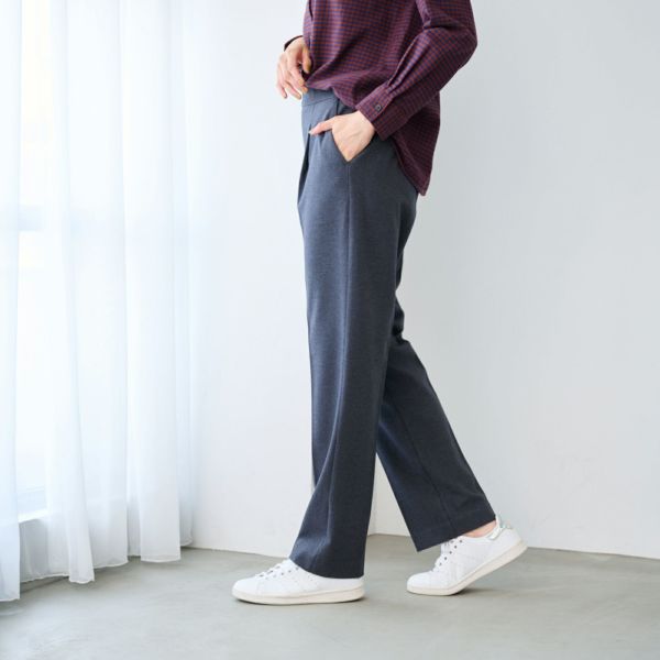 【オルスタ】両面起毛　また下長めストレートパンツ