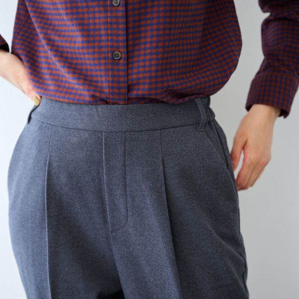 【オルスタ】両面起毛　また下長めストレートパンツ