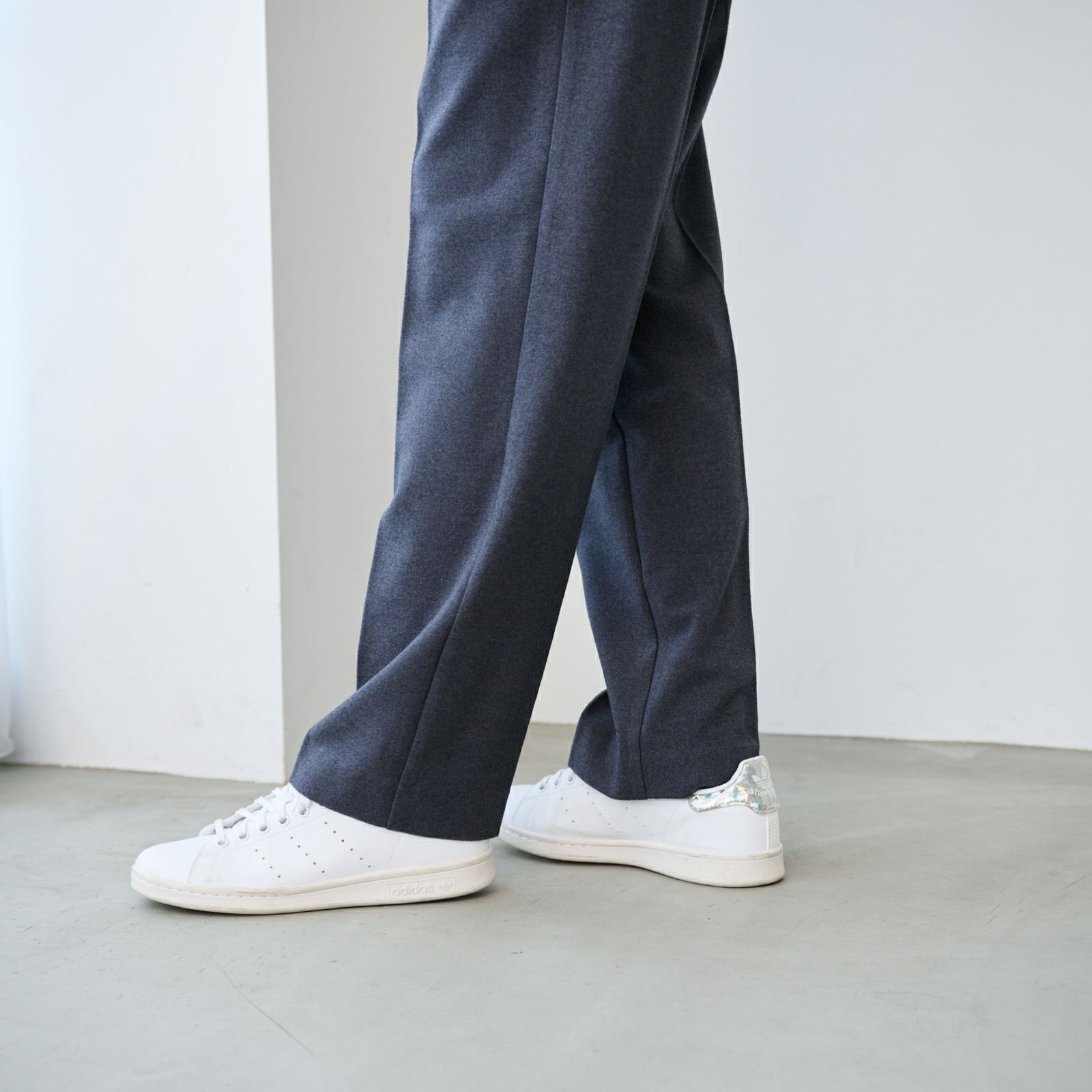 【オルスタ】両面起毛　また下長めストレートパンツ