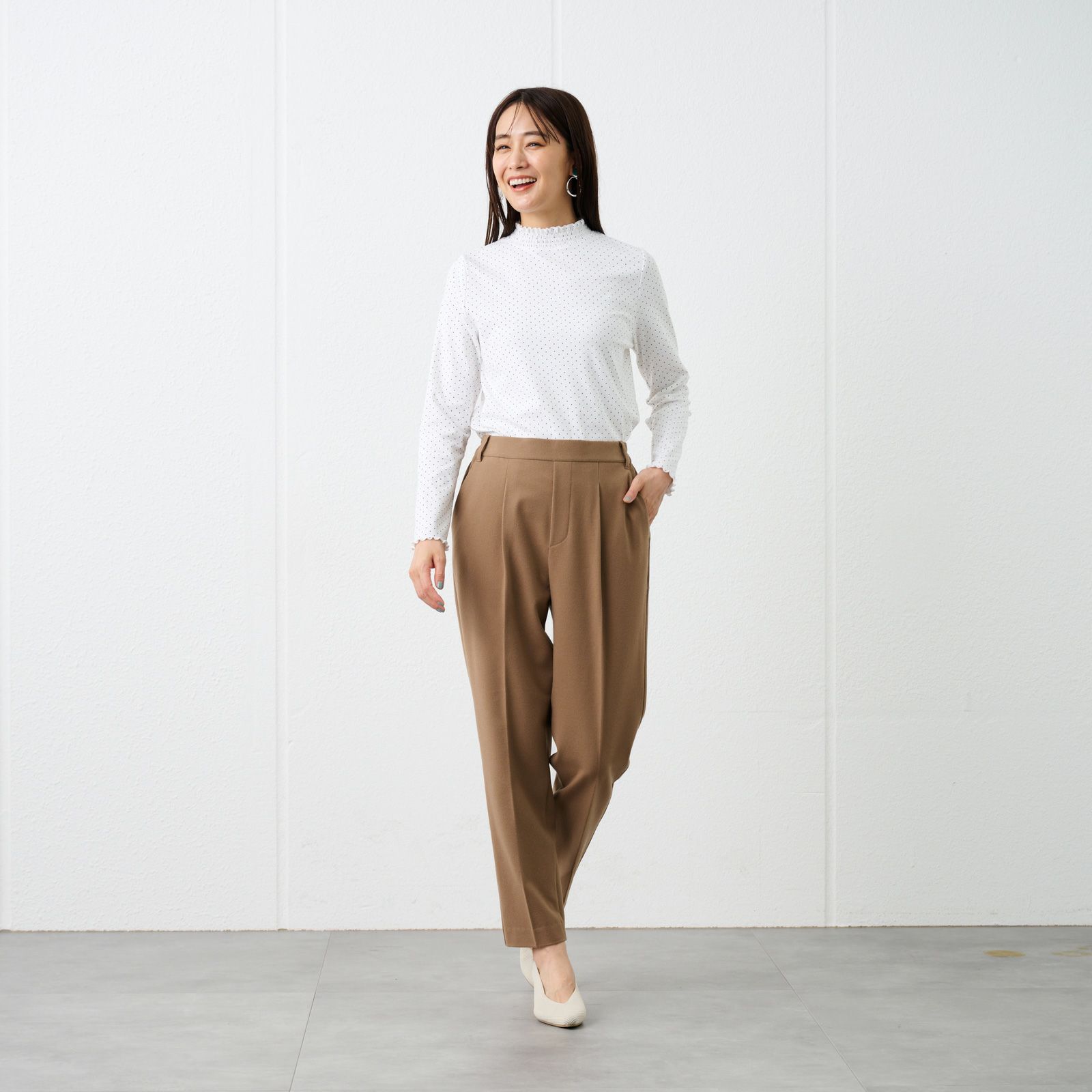 【オルスタ】両面起毛　テーパードパンツ