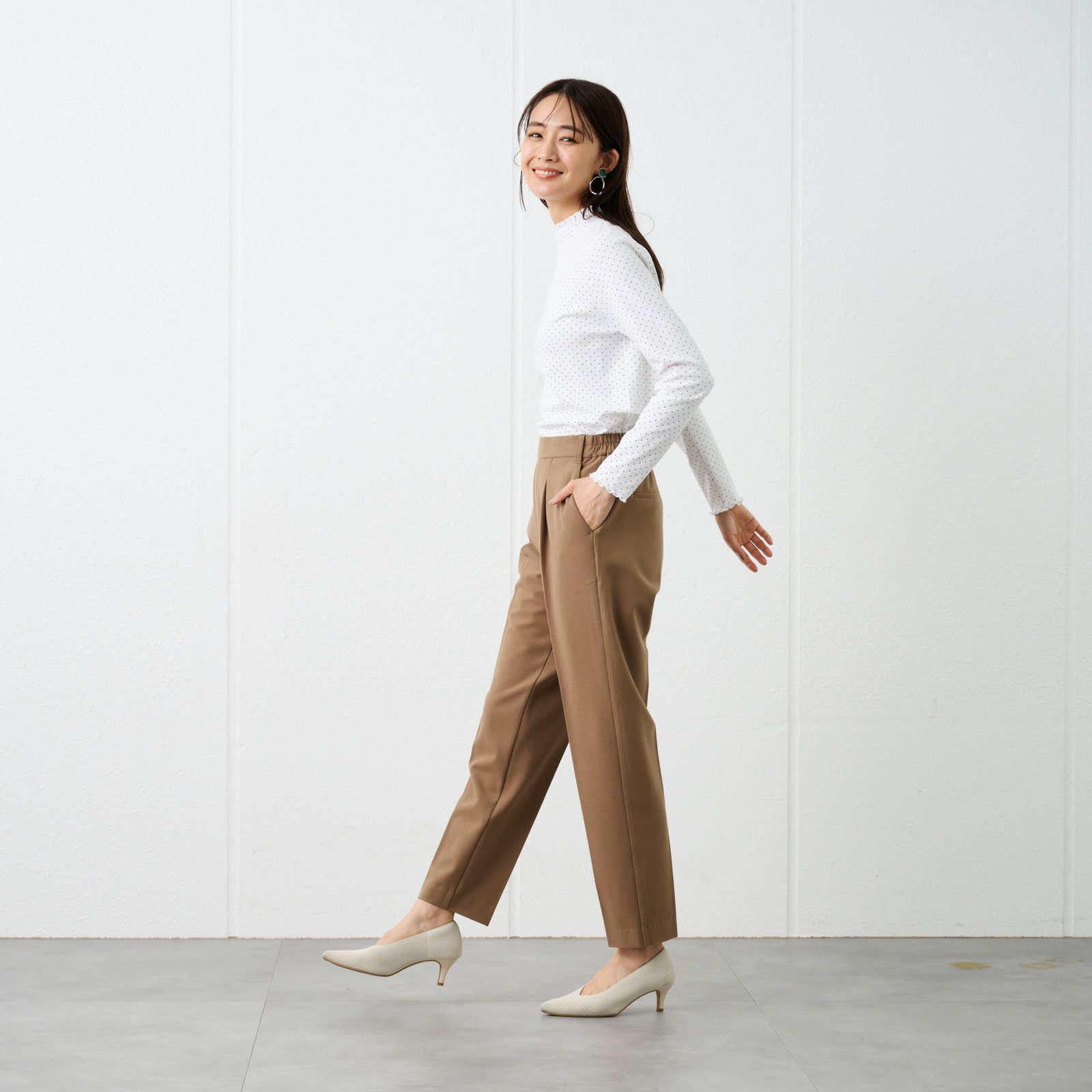 【オルスタ】両面起毛　テーパードパンツ