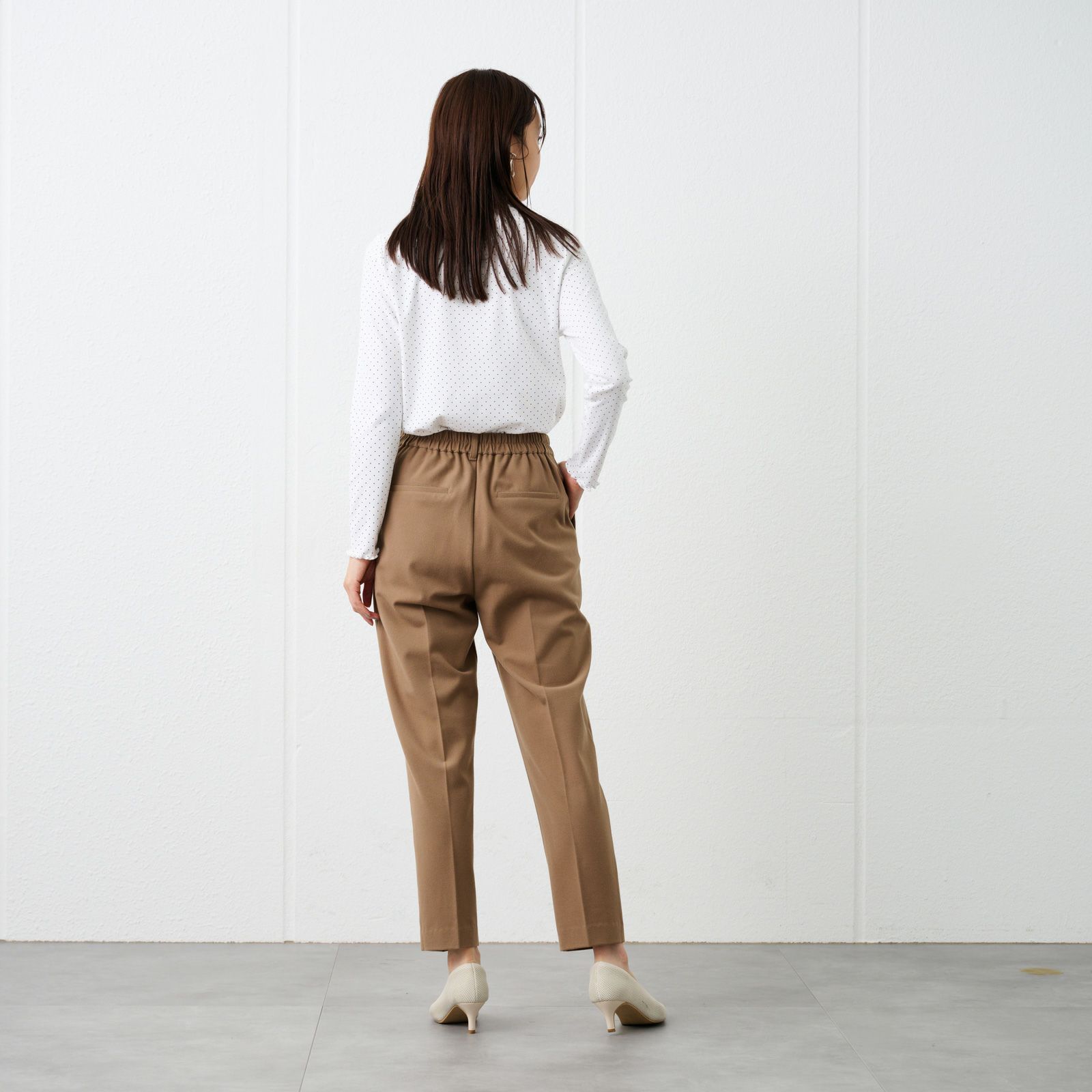 【オルスタ】両面起毛　テーパードパンツ