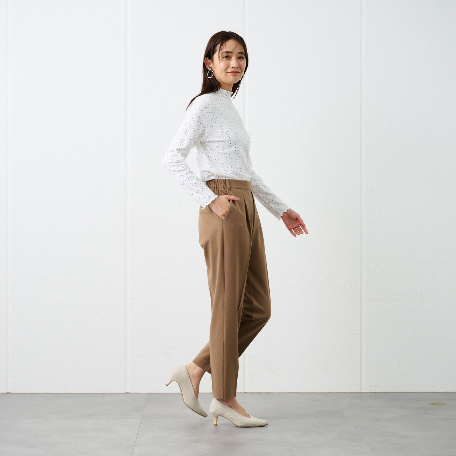 【オルスタ】両面起毛　テーパードパンツ