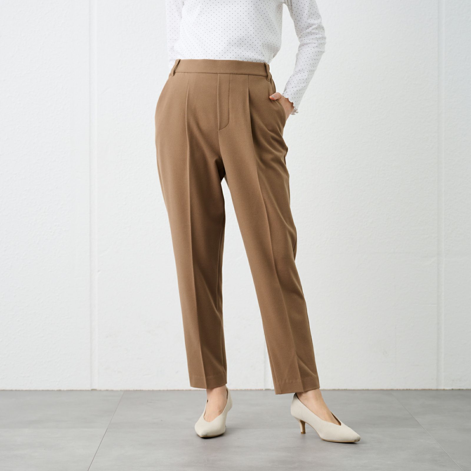 【オルスタ】両面起毛　テーパードパンツ