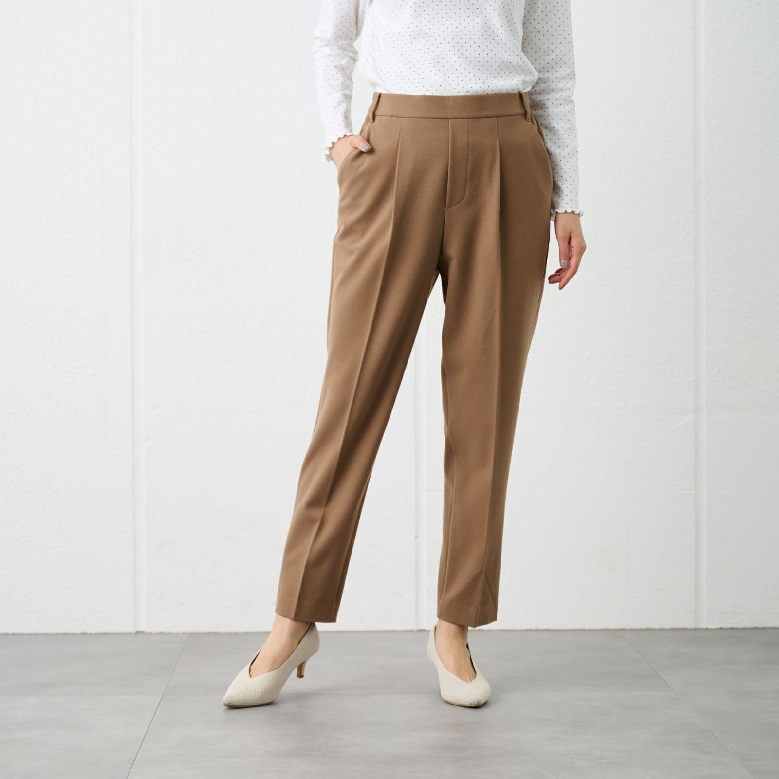 【オルスタ】両面起毛　テーパードパンツ