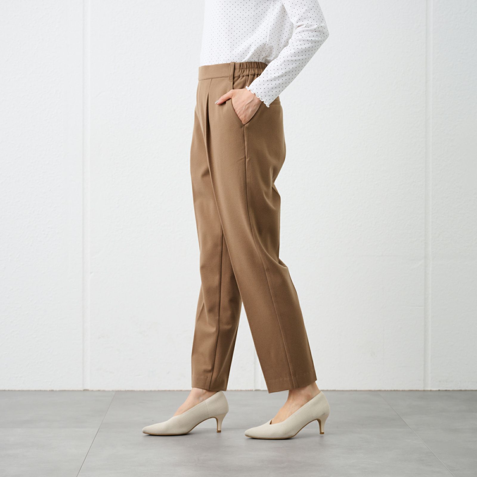 【オルスタ】両面起毛　テーパードパンツ