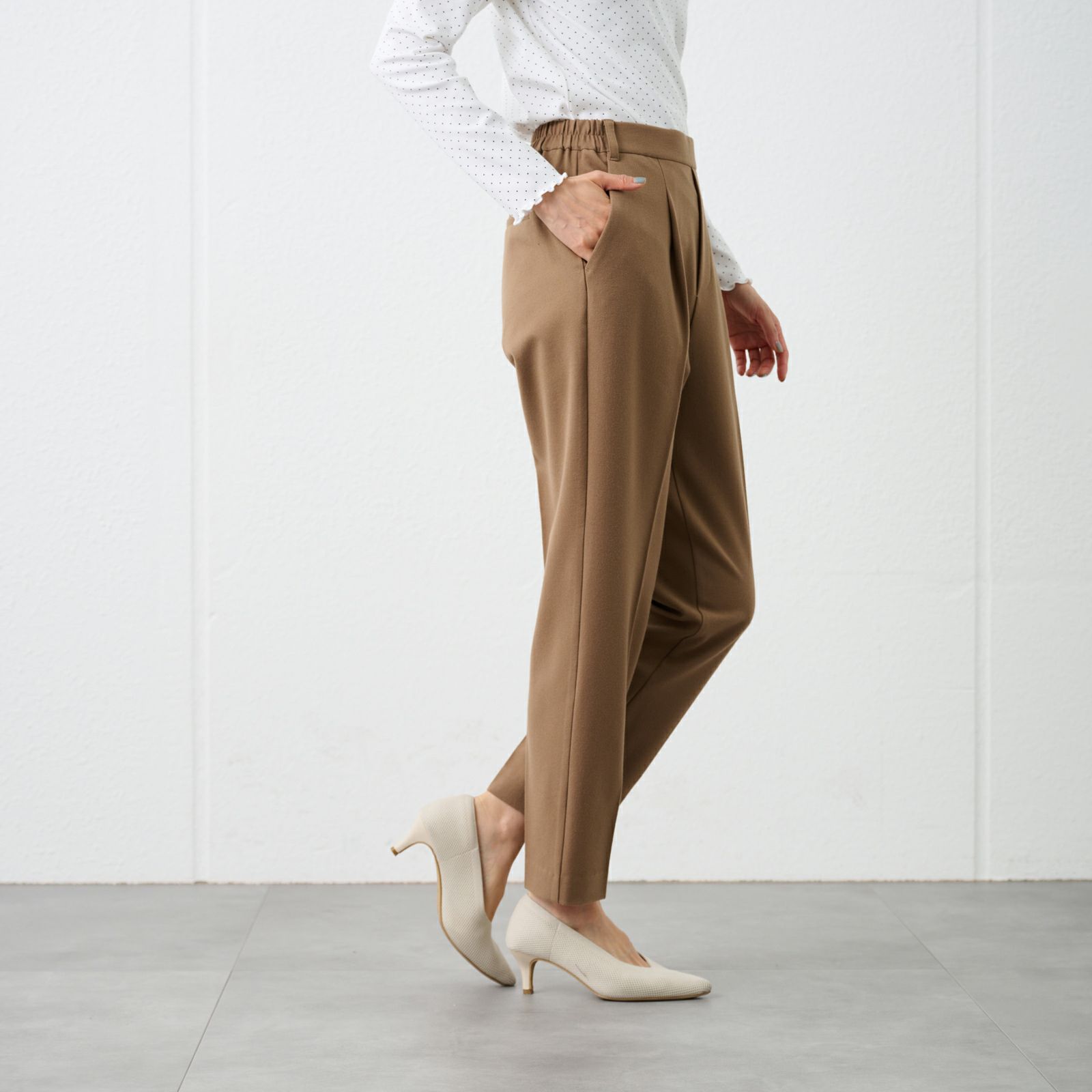 【オルスタ】両面起毛　テーパードパンツ