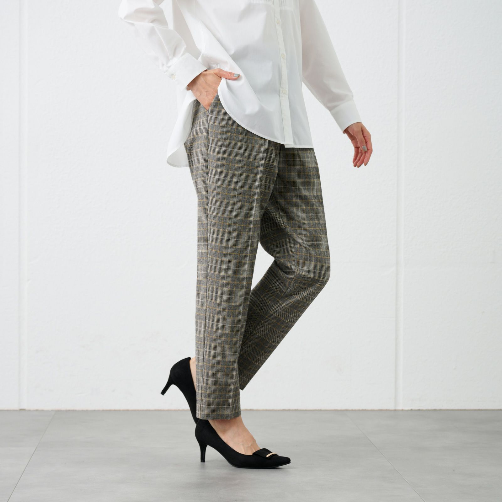 【オルスタ】両面起毛　テーパードパンツ