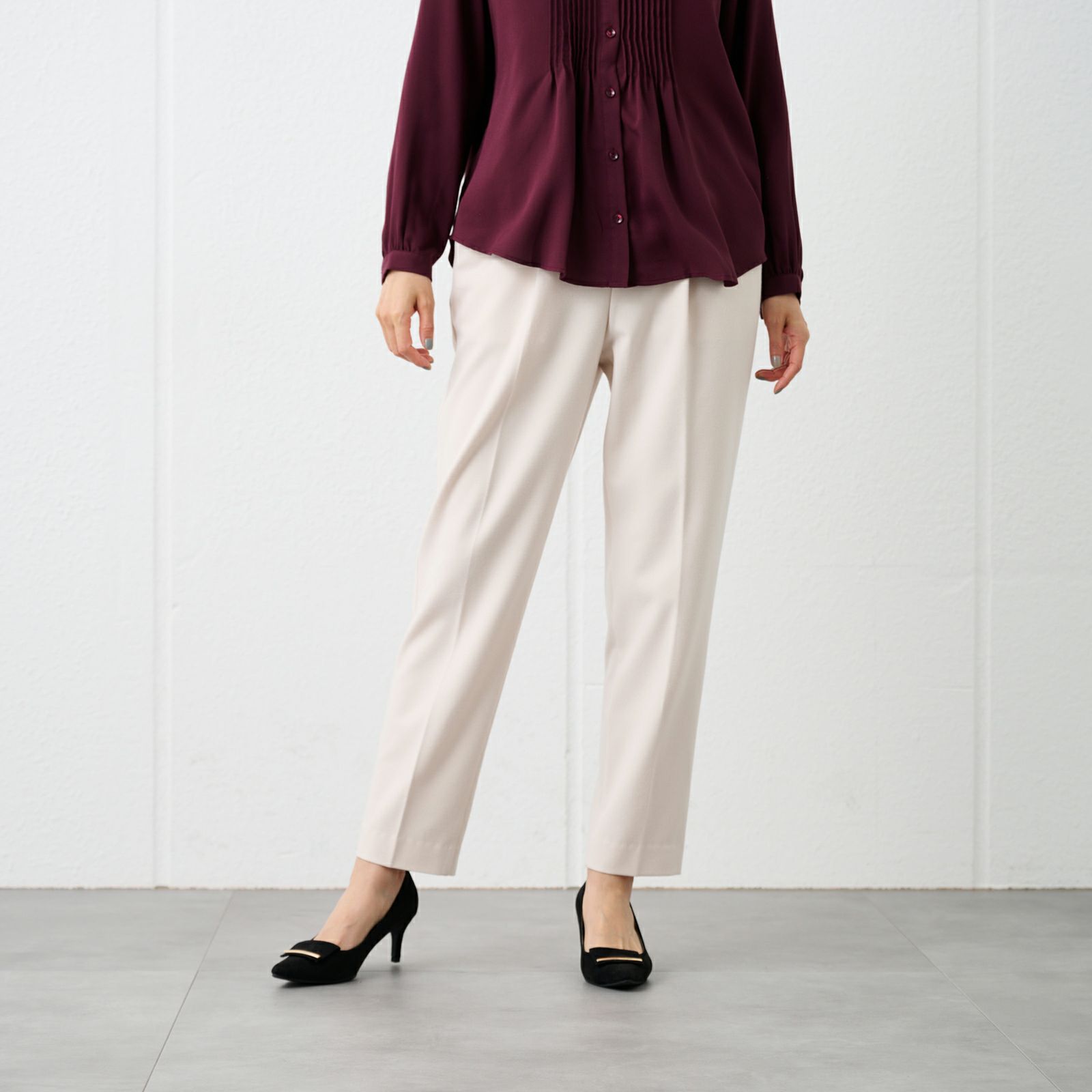 【オルスタ】両面起毛　テーパードパンツ