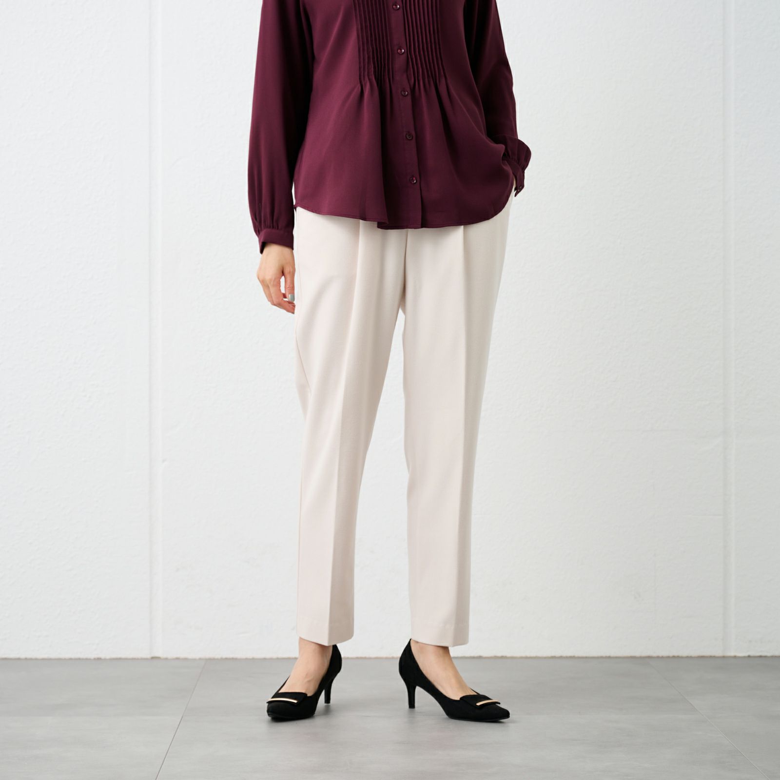 【オルスタ】両面起毛　テーパードパンツ