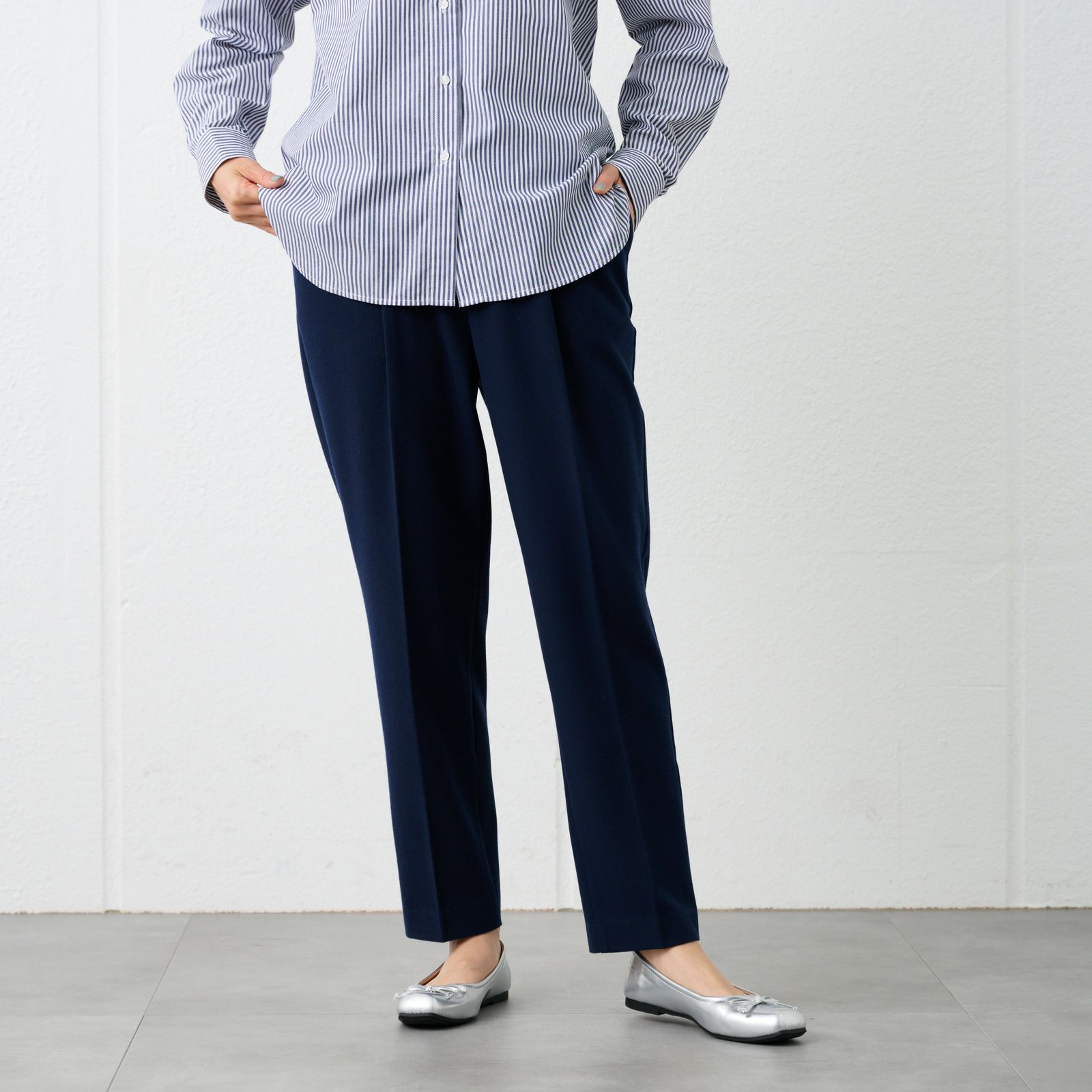 【オルスタ】両面起毛　テーパードパンツ