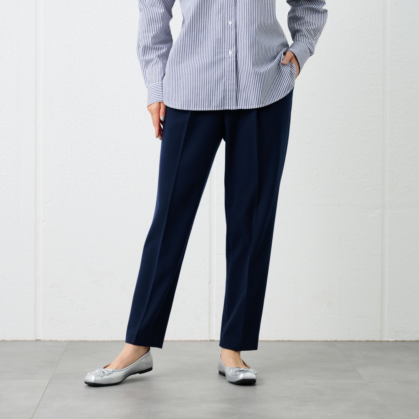 【オルスタ】両面起毛　テーパードパンツ