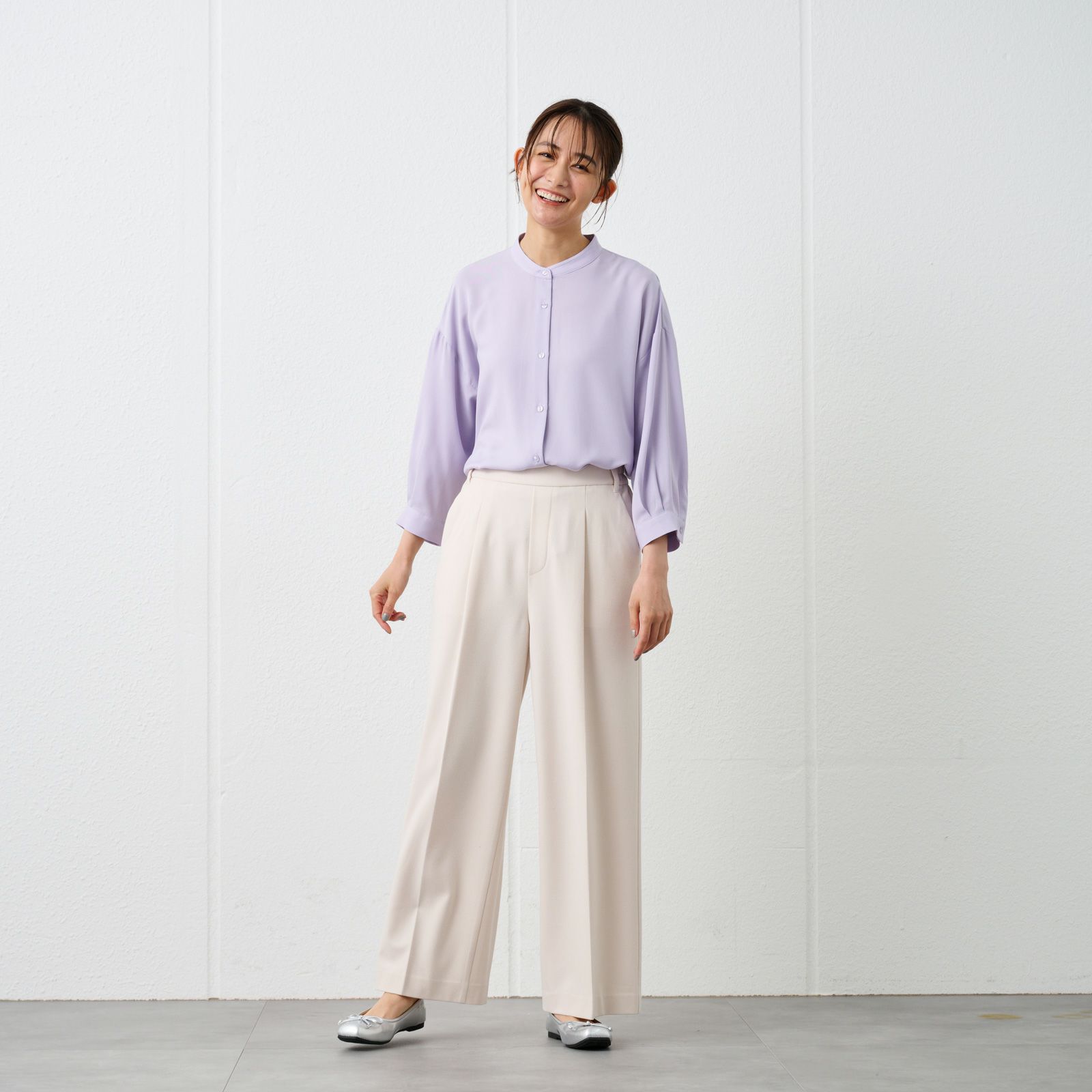 【オルスタ】両面起毛　ワイドパンツ