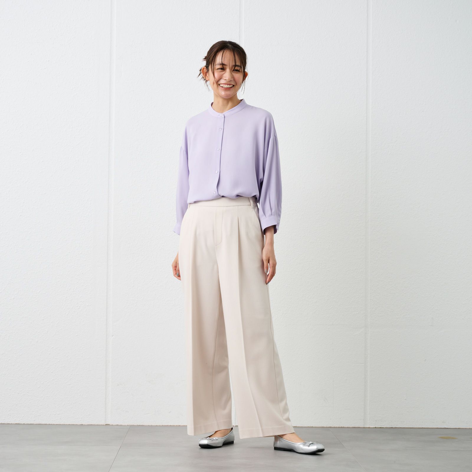 【オルスタ】両面起毛　ワイドパンツ