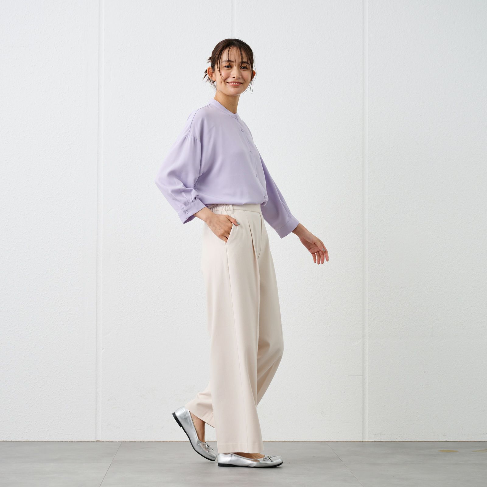 【オルスタ】両面起毛　ワイドパンツ