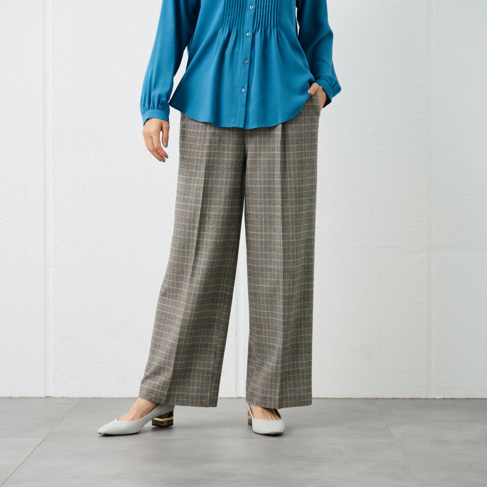 【オルスタ】両面起毛　ワイドパンツ