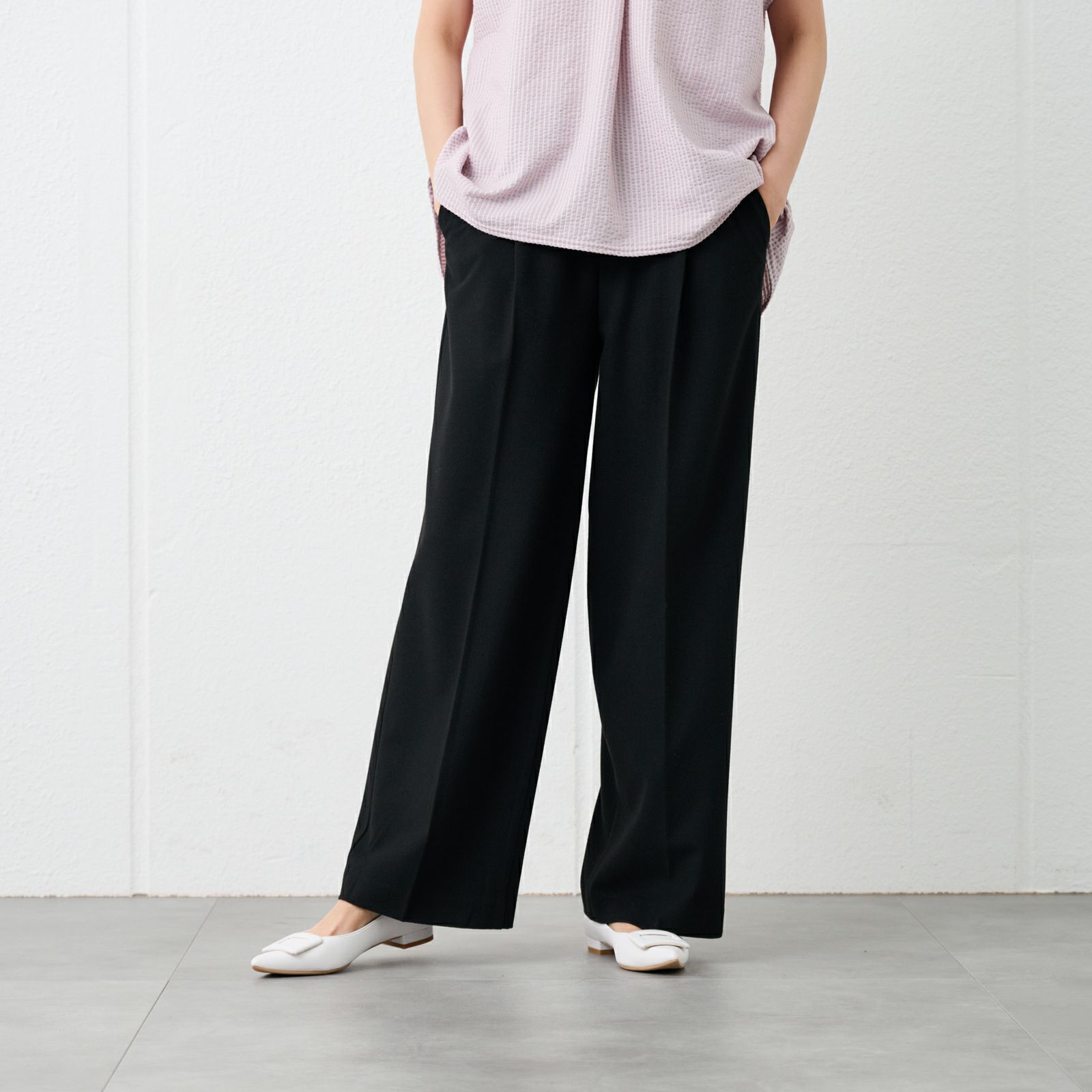 【オルスタ】両面起毛　ワイドパンツ