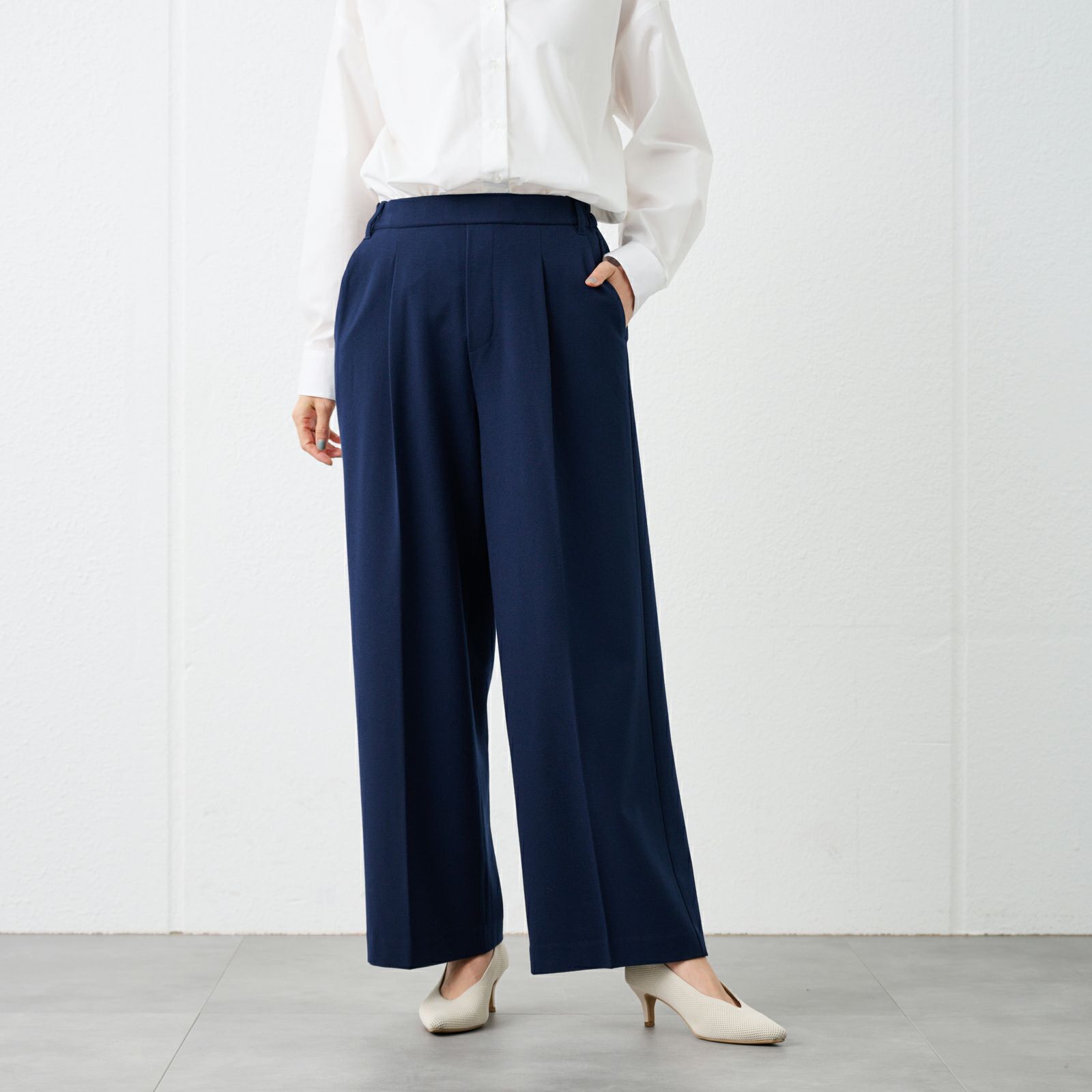 【オルスタ】両面起毛　ワイドパンツ