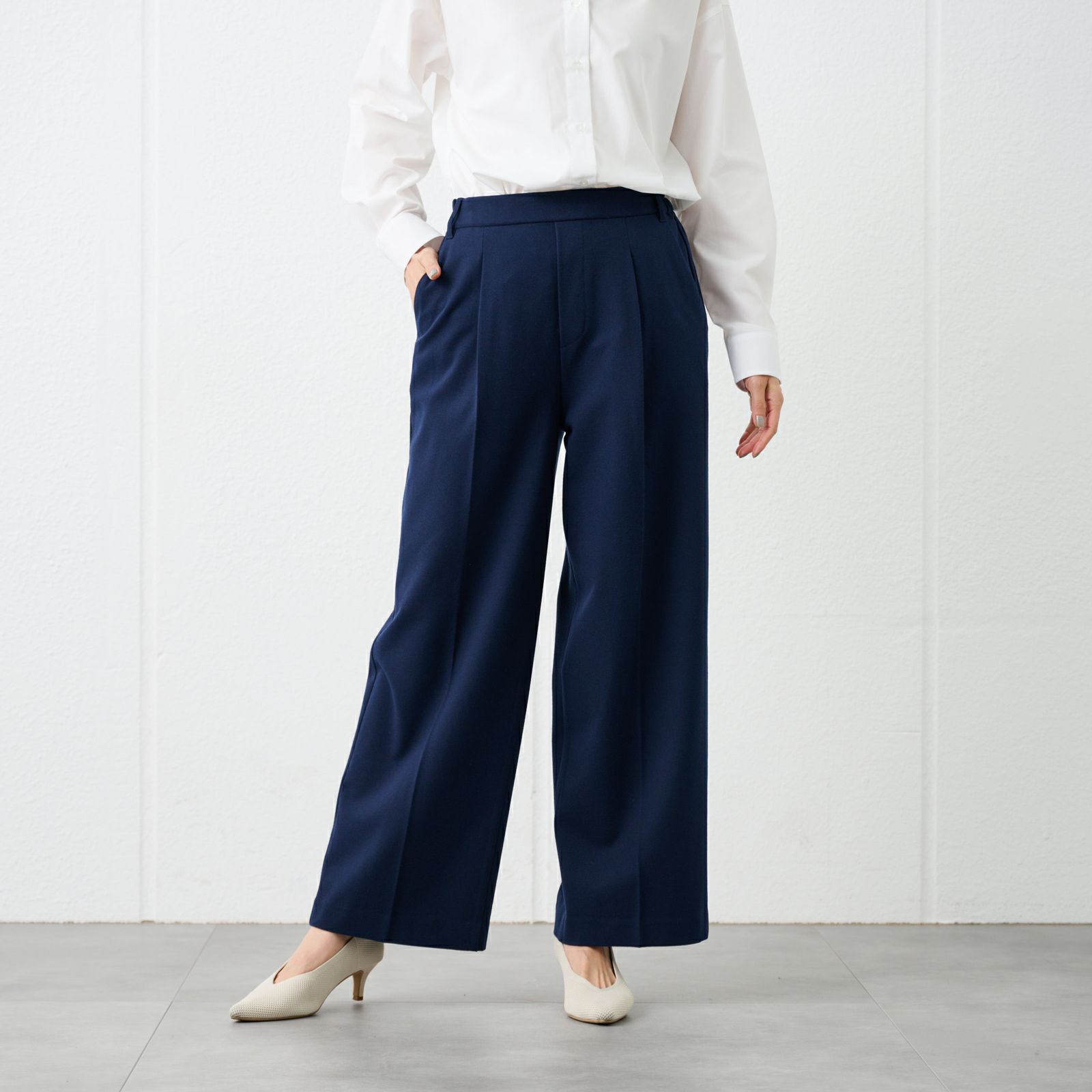 【オルスタ】両面起毛　ワイドパンツ