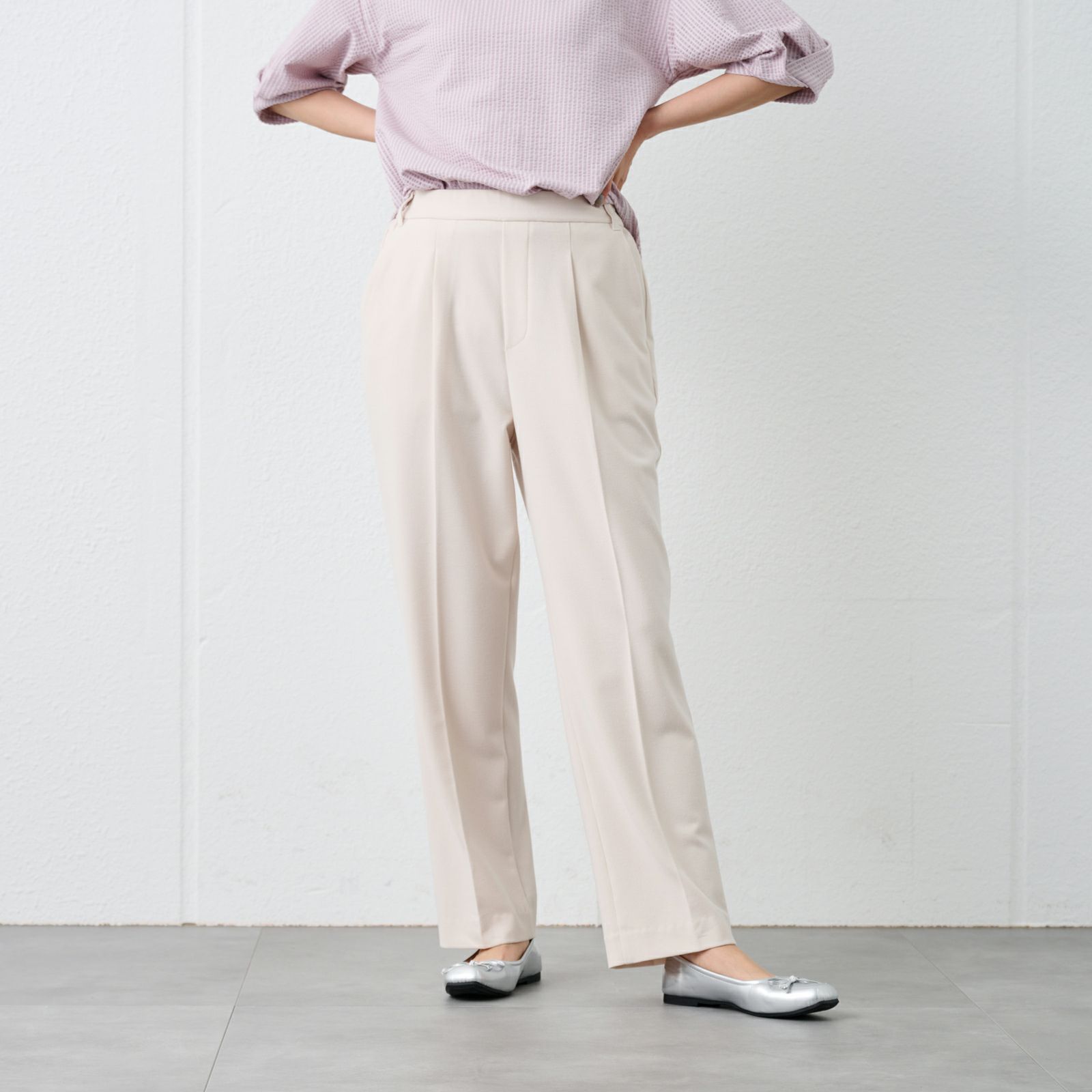 【オルスタ】両面起毛　ストレートパンツ